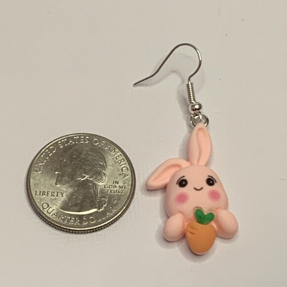 Easter Bunny, Bunny Earring, Easter Earring, Easter Basket Gift, Rabbit Earring - Picture 4 of 5